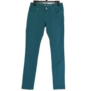 Juniors Jeans Delia's Olivia Jegging Stretchy Straight Mint Green Pants Size 5